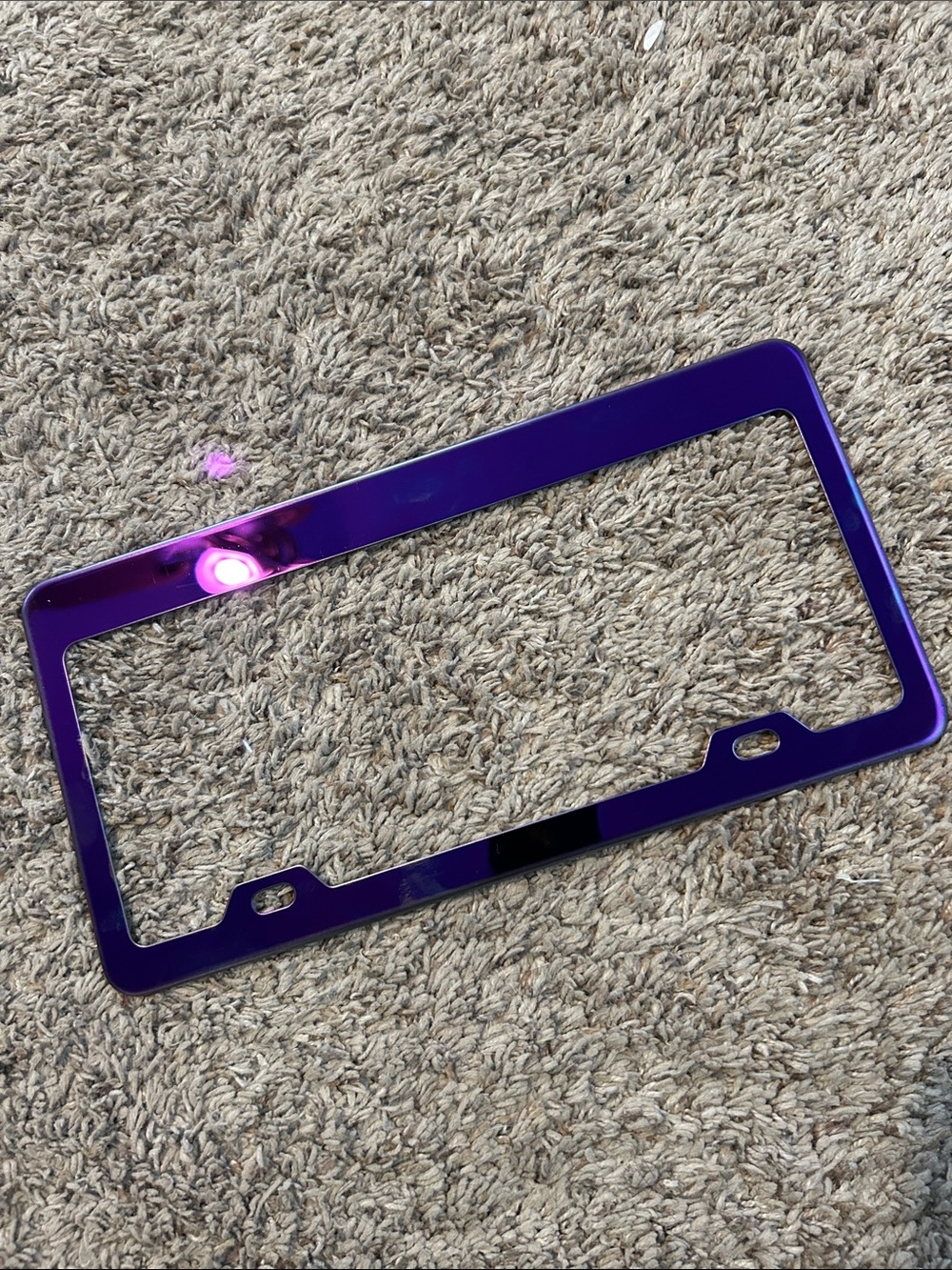 2 Purple Chrome Stainless Steel License Plate Frames